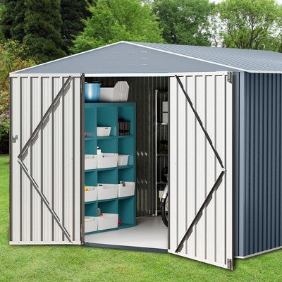 2.4 x 3.7 m Metal Tool Shed with Vents