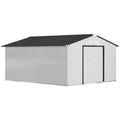 Large Metal Storage Shed with Sliding Doors and Vents