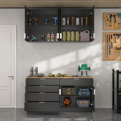 Workshop Storage Cabinet with Drawers, Shelves and Doors