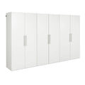 Wall-Mounted Cabinet Set in White with Adjustable Shelves