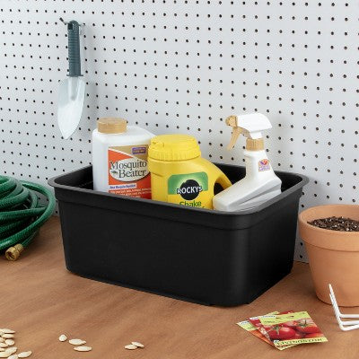 Rugged Stackable Storage Tray, 17L