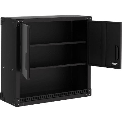 Wall-Mounted Lockable Steel Cabinet with Adjustable Shelves