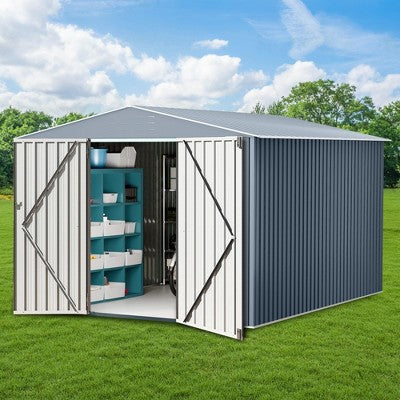 2.4 x 3.7 m Metal Tool Shed with Vents