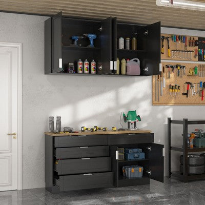 Workshop Storage Cabinet with Drawers, Shelves and Doors