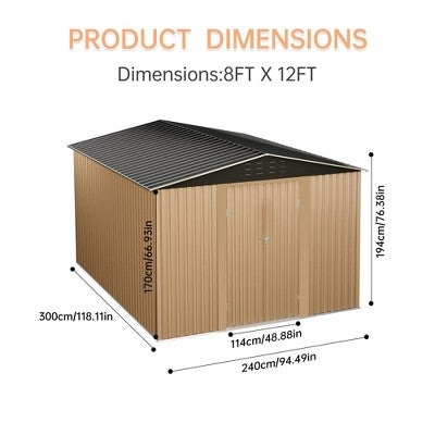 Weather-Ready Metal Bike and Tool Shed, 2.4x3.7m