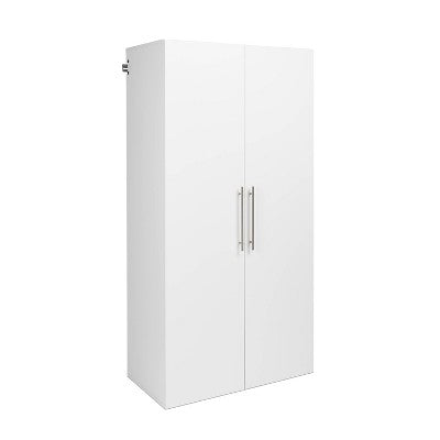 Wall-Mounted Cabinet Set in White with Adjustable Shelves