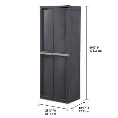 Tall Two-Door Storage Cabinet with Adjustable Shelves