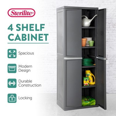 Tall Two-Door Storage Cabinet with Adjustable Shelves