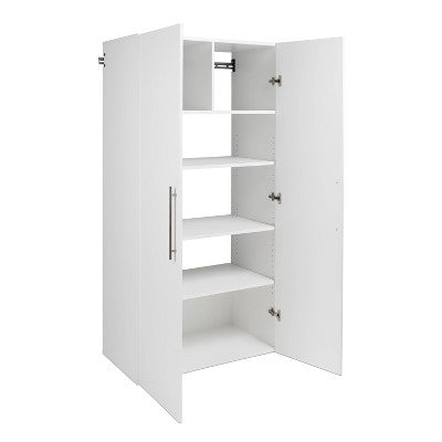 Wall-Mounted Cabinet Set in White with Adjustable Shelves