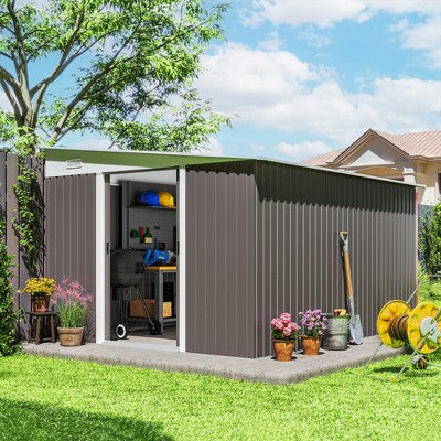 Metal Garden Storage Shed with Lockable Double Doors