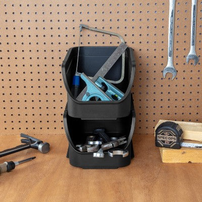 Small Open-Front Stackable Bin, 8.4 L Black