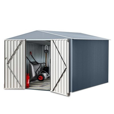 2.4 x 3.7 m Metal Tool Shed with Vents