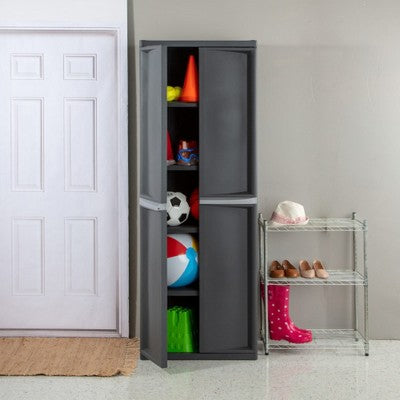 Tall Two-Door Storage Cabinet with Adjustable Shelves