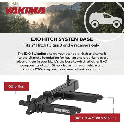 Swing-Away Hitch Base Rack with Locks and Accessory Arm